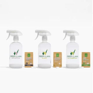 Green Llama Eco-Friendly Refillable Complete Home Cleaning Kit + Refill